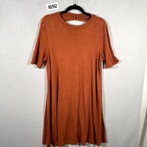 American Eagle Outfitters Sweater Dress Womens Large Rust Orange Cut Out Back